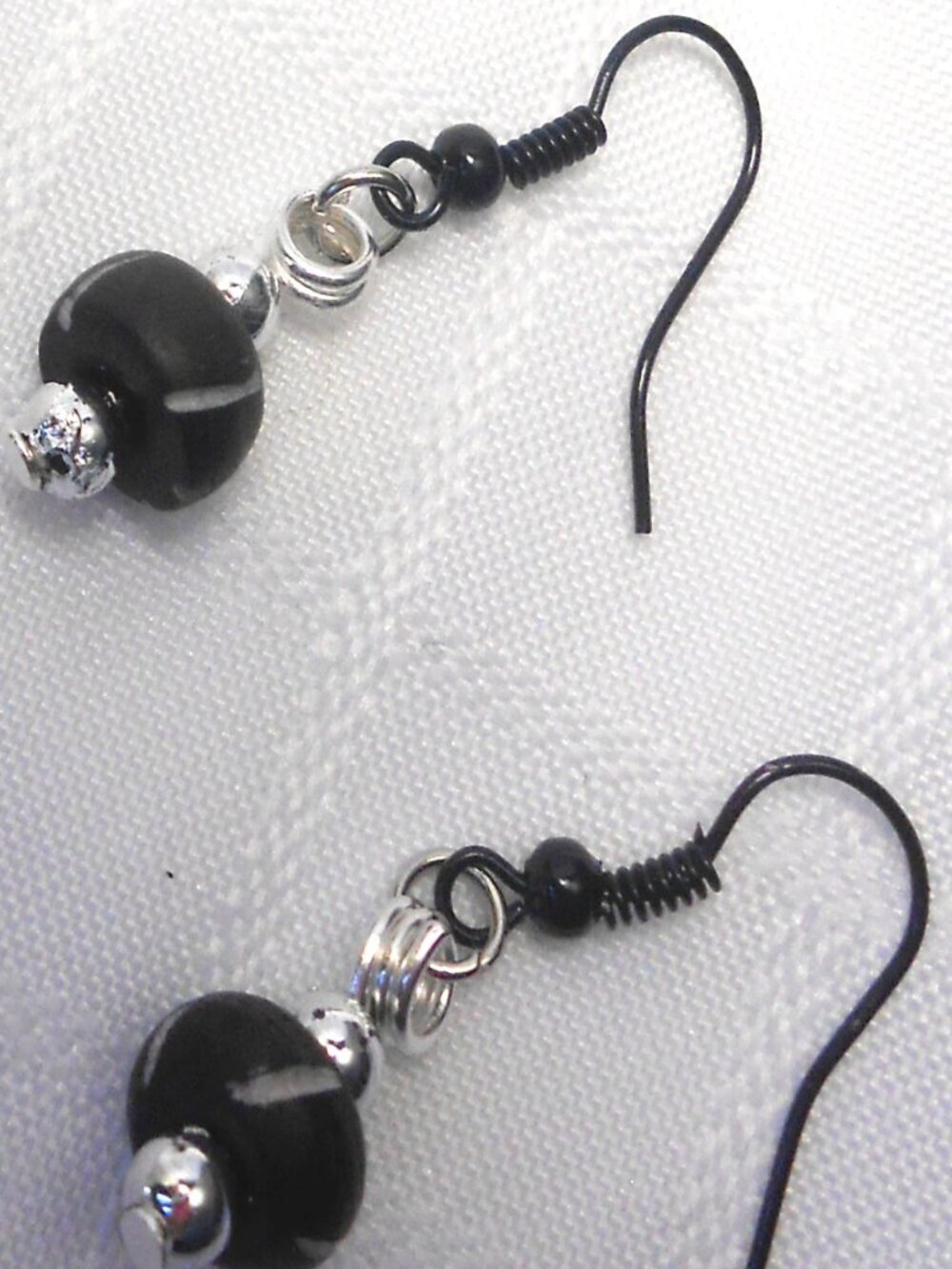 Handmade jewelry set with bracelet and earrings with engraved elk bone beads
